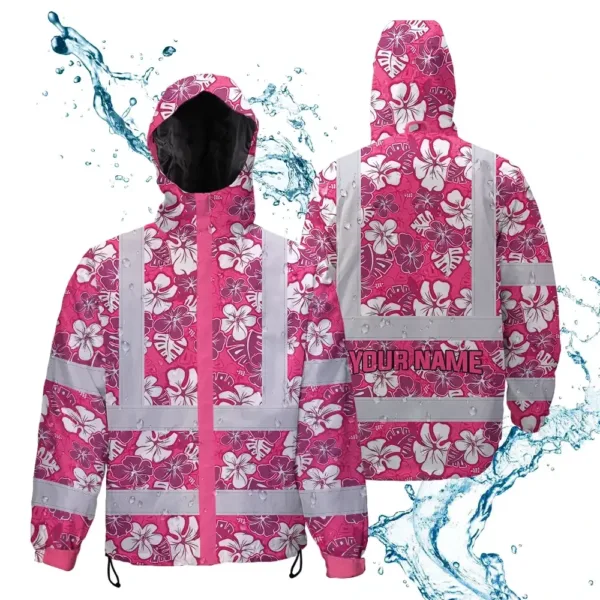 hi-vis-jacket-waterproof-reflective-tapes-pink-violet-flowers-custom-ae13f.webp