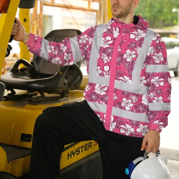 hi-vis-jacket-waterproof-reflective-tapes-pink-violet-flowers-custom-f87a3.webp
