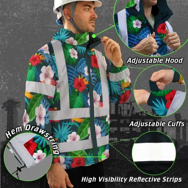 hi-vis-jacket-waterproof-reflective-tapes-red-neon-pink-flowers-6c183.webp