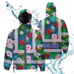 hi-vis-jacket-waterproof-reflective-tapes-red-neon-pink-flowers-bc004.webp