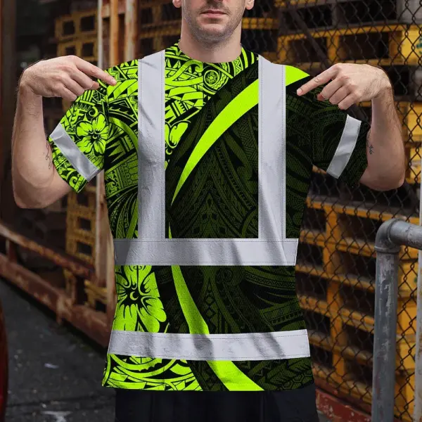 hi-vis-t-shirt-reflective-tapes-hawaiian-polynesian-tribal-custom-6392e.webp