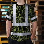 hi-vis-t-shirt-reflective-tapes-lime-neon-flowers-hawaii-custom-name-a9709.webp