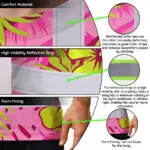 hi-vis-t-shirt-reflective-tapes-pink-neon-and-lime-flowers-hawaii-5992f.webp