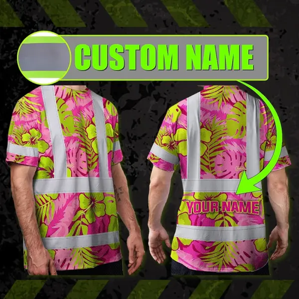 hi-vis-t-shirt-reflective-tapes-pink-neon-and-lime-flowers-hawaii-bccda.webp