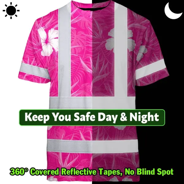 hi-vis-t-shirt-reflective-tapes-pink-neon-flowers-hawaii-custom-name-b97e8.webp