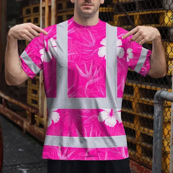 hi-vis-t-shirt-reflective-tapes-pink-neon-flowers-hawaii-custom-name-d31fd.webp