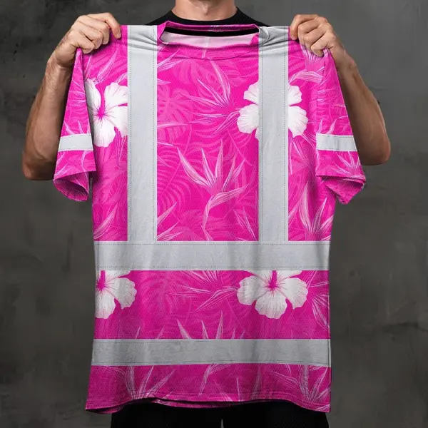 hi-vis-t-shirt-reflective-tapes-pink-neon-flowers-hawaii-custom-name-f45b2.webp
