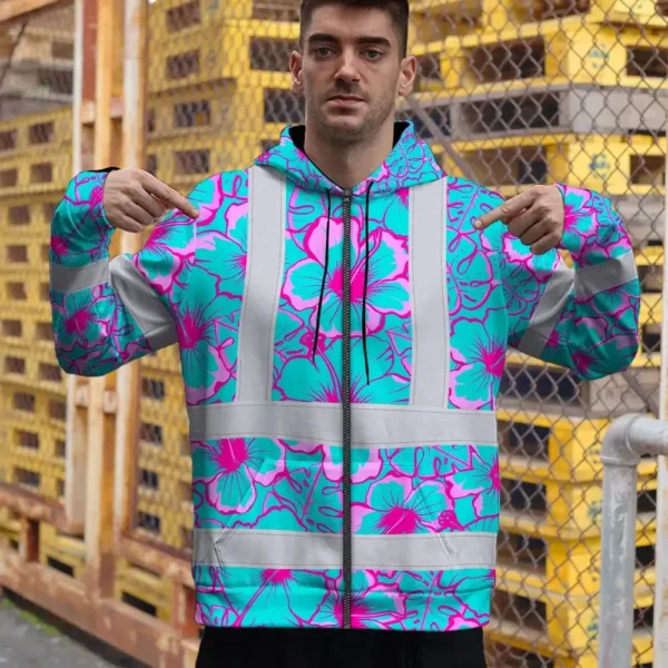 hi-vis-zip-hoodie-reflective-tapes-blue-neon-and-pink-flowers-custom-09bef.webp