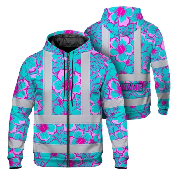 hi-vis-zip-hoodie-reflective-tapes-blue-neon-and-pink-flowers-custom-f675c.webp