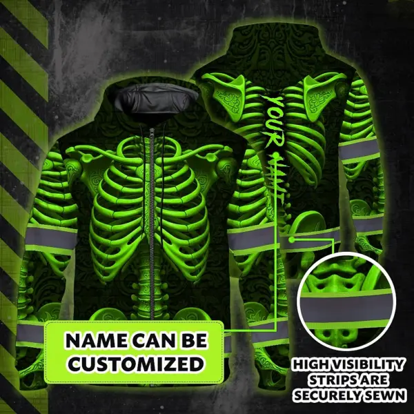 hi-vis-zip-hoodie-reflective-tapes-green-neon-bone-skull-custom-name-cf381.webp