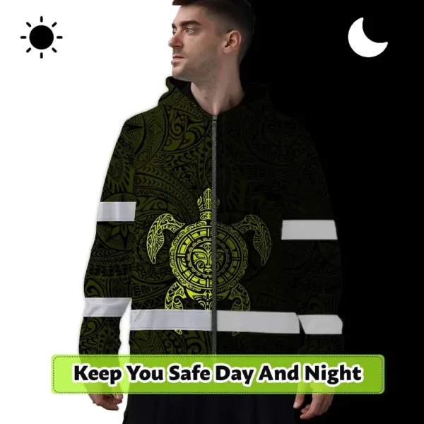 hi-vis-zip-hoodie-reflective-tapes-lime-neon-hawaii-turtle-custom-505ba.webp