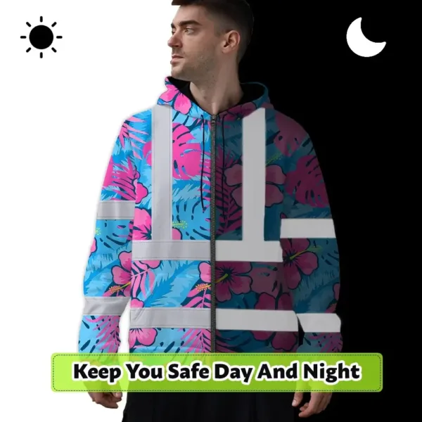 hi-vis-zip-hoodie-reflective-tapes-pink-neon-and-blue-flowers-custom-86c03.webp