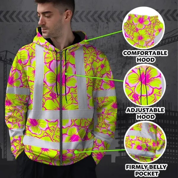 hi-vis-zip-hoodie-reflective-tapes-pink-neon-and-lime-flowers-custom-a3f70.webp