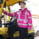 hi-vis-zip-hoodie-reflective-tapes-pink-neon-flowers-custom-name-22a82.webp