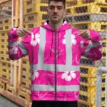 hi-vis-zip-hoodie-reflective-tapes-pink-neon-flowers-custom-name-d170a.webp