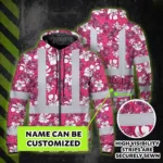 hi-vis-zip-hoodie-reflective-tapes-pink-violet-flowers-custom-name-391ab.webp
