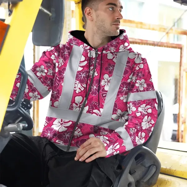 hi-vis-zip-hoodie-reflective-tapes-pink-violet-flowers-custom-name-bb29d.webp