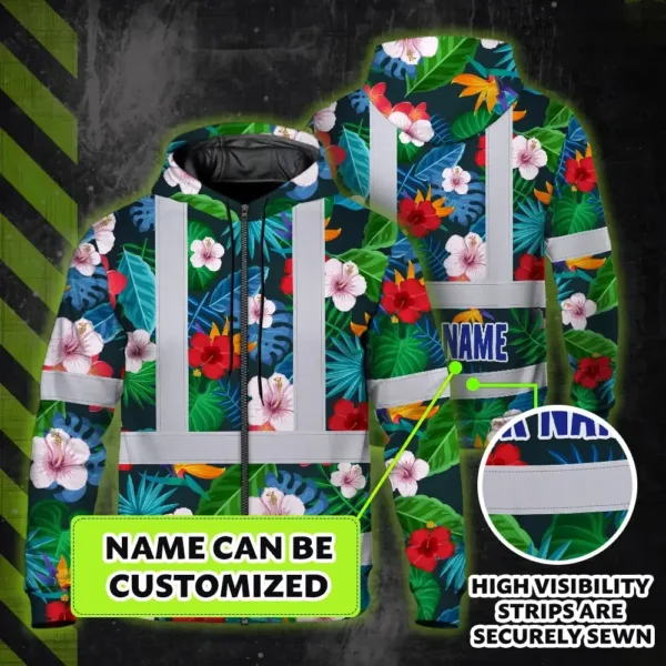 hi-vis-zip-hoodie-reflective-tapes-red-neon-pink-flowers-custom-name-d9c84.webp