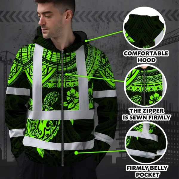 hi-vis-zip-hoodie-shirt-reflective-tapes-green-turtle-flower-dc62d.webp