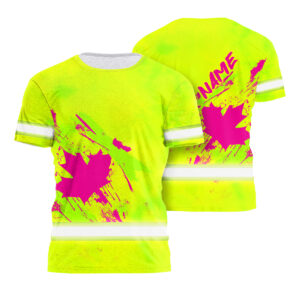 Hi Vis Shirt Reflective Tapes Yellow Neon And Pink Canada Flag