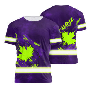 Hi Vis Shirt Reflective Tapes Green Neon And Violet Canada Flag