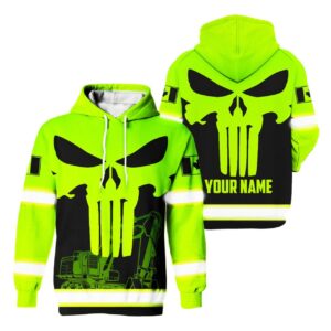 Hi Vis Hoodie Reflective Tapes Green Excavator Operator Canada Flag