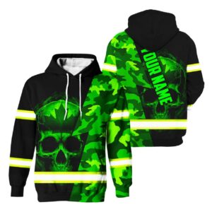 Hi Vis Hoodie Reflective Tapes Green Neon Camo Canada Flag Safety