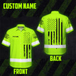 Hi-Vis-Hawaiian-Shirt-Reflective-Black-American-Flag-Custom-Name-Safety-Workwear-For-Workers,-Truckers,-Operators-2