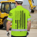 Hi-Vis-Hawaiian-Shirt-Reflective-Black-American-Flag-Custom-Name-Safety-Workwear-For-Workers,-Truckers,-Operators-4