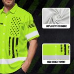 Hi-Vis-Hawaiian-Shirt-Reflective-Black-American-Flag-Custom-Name-Safety-Workwear-For-Workers,-Truckers,-Operators-7