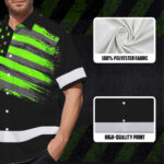 Hi-Vis-Hawaiian-Shirt-Reflective-Green-Neon-American-Flag-Custom-Name-Safety-Workwear-For-Workers,-Truckers,-Operators-7