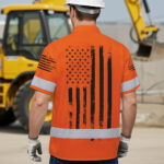 Hi-Vis-Hawaiian-Shirt-Reflective-Orange-And-Black-American-Flag-Custom-Name-Safety-Workwear-For-Workers,-Truckers,-Operators-4