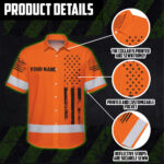 Hi-Vis-Hawaiian-Shirt-Reflective-Orange-And-Black-American-Flag-Custom-Name-Safety-Workwear-For-Workers,-Truckers,-Operators-6