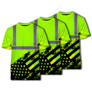Choose Pack Hi Vis Shirts Reflective Flag Custom Name Safety Workwear Tee