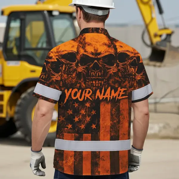 hi-vis-hawaiian-shirt-reflective-orange-skull-us-flag-custom-name-9880c.webp