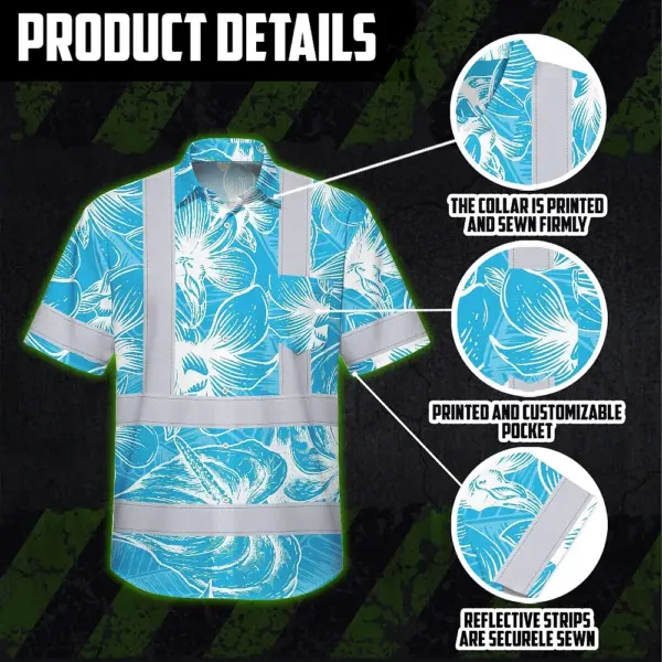 hi-vis-hawaiian-shirt-reflective-tapes-blue-neon-flowers-custom-name-15d5e.webp