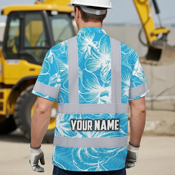 hi-vis-hawaiian-shirt-reflective-tapes-blue-neon-flowers-custom-name-7b7e2.webp