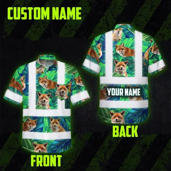 hi-vis-hawaiian-shirt-reflective-tapes-fox-flowers-custom-name-12966.webp