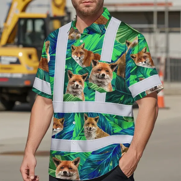 hi-vis-hawaiian-shirt-reflective-tapes-fox-flowers-custom-name-6c421.webp