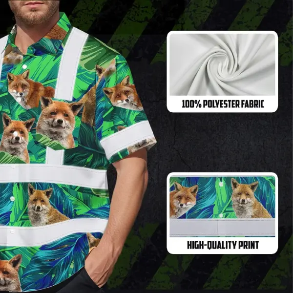 hi-vis-hawaiian-shirt-reflective-tapes-fox-flowers-custom-name-8a5be.webp