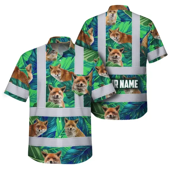 hi-vis-hawaiian-shirt-reflective-tapes-fox-flowers-custom-name-f62a4.webp