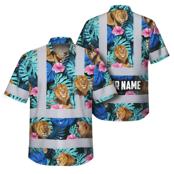 hi-vis-hawaiian-shirt-reflective-tapes-lion-flowers-custom-name-10e6b.webp