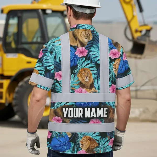 hi-vis-hawaiian-shirt-reflective-tapes-lion-flowers-custom-name-ac237.webp