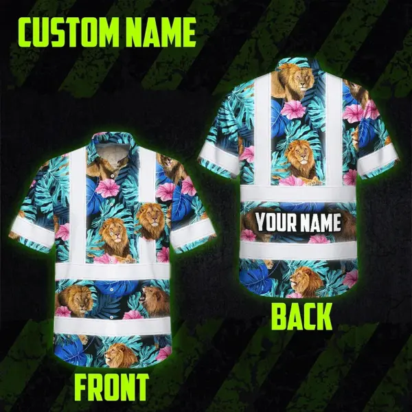 hi-vis-hawaiian-shirt-reflective-tapes-lion-flowers-custom-name-ee5a8.webp