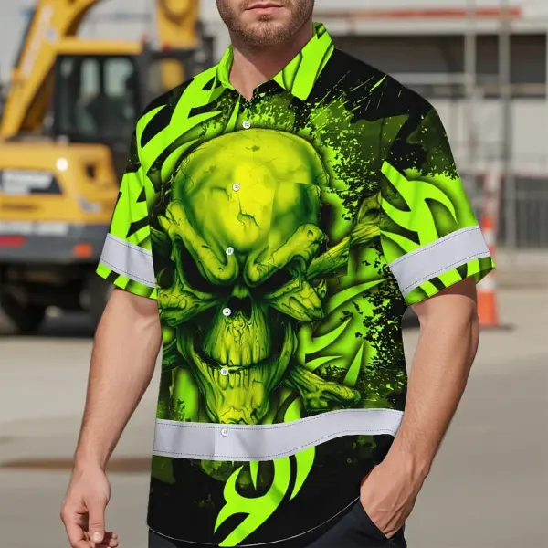 hi-vis-hawaiian-shirt-reflective-tapes-paint-flakes-skull-custom-9e6be.webp