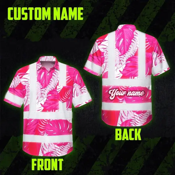 hi-vis-hawaiian-shirt-reflective-tapes-pink-neon-flowers-custom-name-0de36.webp