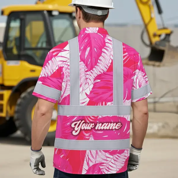 hi-vis-hawaiian-shirt-reflective-tapes-pink-neon-flowers-custom-name-46fd5.webp