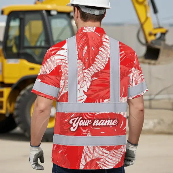 hi-vis-hawaiian-shirt-reflective-tapes-red-neon-flowers-custom-name-b9f84.webp