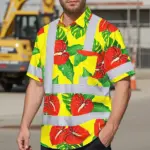 hi-vis-hawaiian-shirt-reflective-tapes-red-neon-green-flowers-custom-d1015.webp