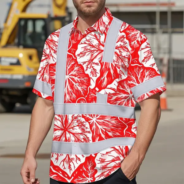 hi-vis-hawaiian-shirt-reflective-tapes-red-neon-white-flowers-custom-93b87.webp